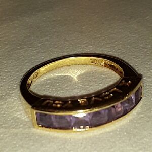 10K solid gold "I Love You" amethyst ring